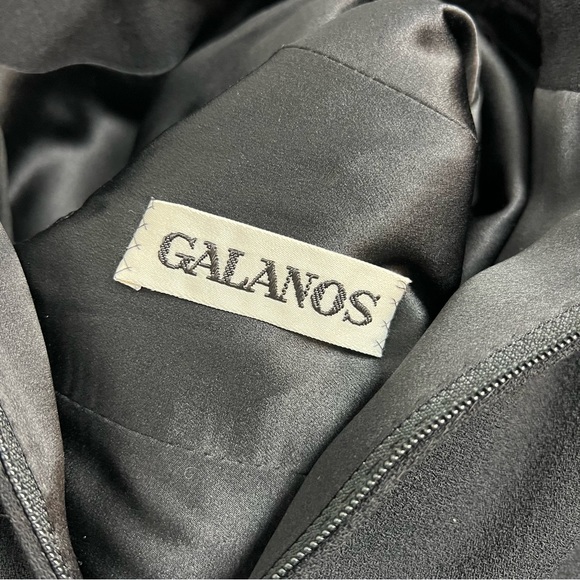 Rare Vtg 60s James Galanos Avant Garde Skirt Set Black Satin Neck Drape Sz 0 - Picture 8 of 10